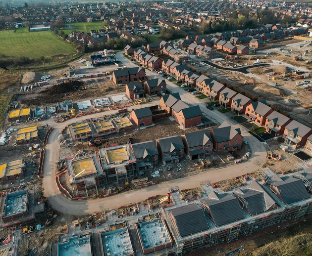 Aerial view of rental properties